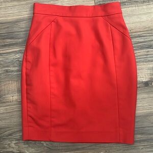 H&M Women's Red Mini Skirt Back Slit Size 4